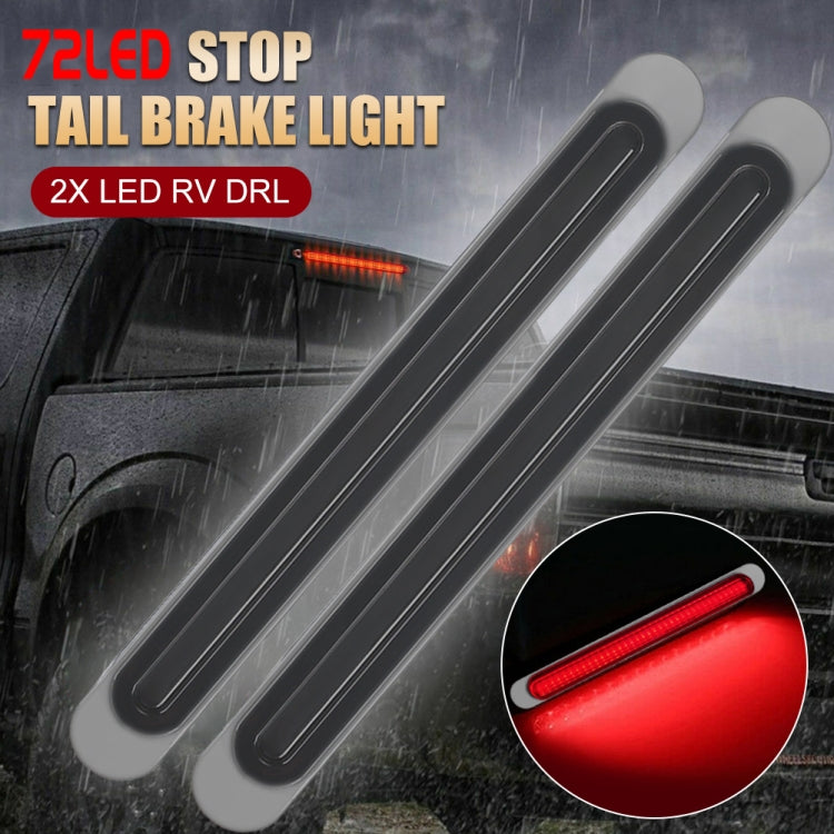 2 PCS 72LEDs Two-color Brake Turn Tail Light(Transparent Shell Red Light + Flowing Yellow Light) - Turn Signal by buy2fix | Online Shopping UK | buy2fix