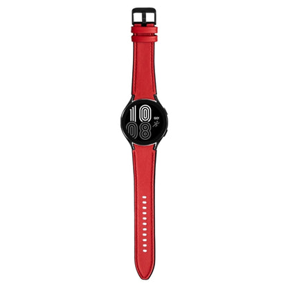 For Samsung Galaxy Watch5 Pro 45mm/5 44mm/5 40mm Silicone + Leather Black Buckle Watch Band(Red) - Watch Bands by buy2fix | Online Shopping UK | buy2fix