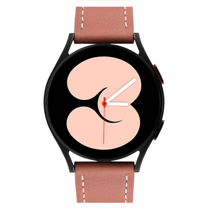 For Samsung Galaxy Watch5 Pro 45mm/5 44mm/5 40mm Plain Weave Leather Watch Band(Dark Pink) - Watch Bands by buy2fix | Online Shopping UK | buy2fix