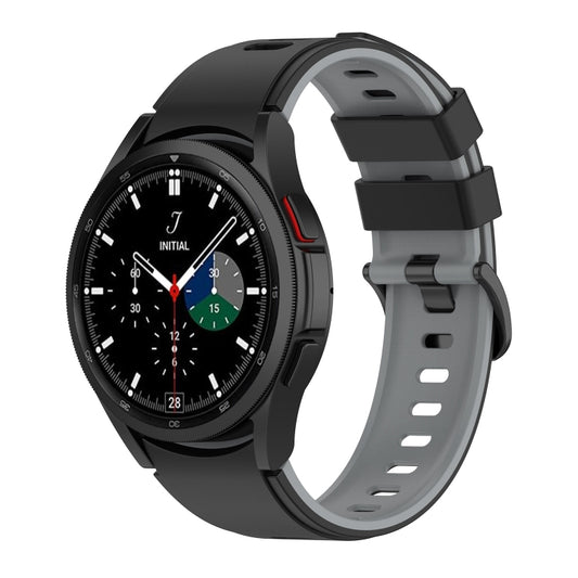 For Samsung Galaxy Watch5 Pro 45mm/5 44mm/5 40mm Two-color Silicone Strap Watch Band(Black Grey) - Watch Bands by buy2fix | Online Shopping UK | buy2fix