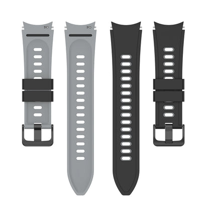 For Samsung Galaxy Watch5 Pro 45mm/5 44mm/5 40mm Two-color Silicone Strap Watch Band(Black Grey) - Watch Bands by buy2fix | Online Shopping UK | buy2fix
