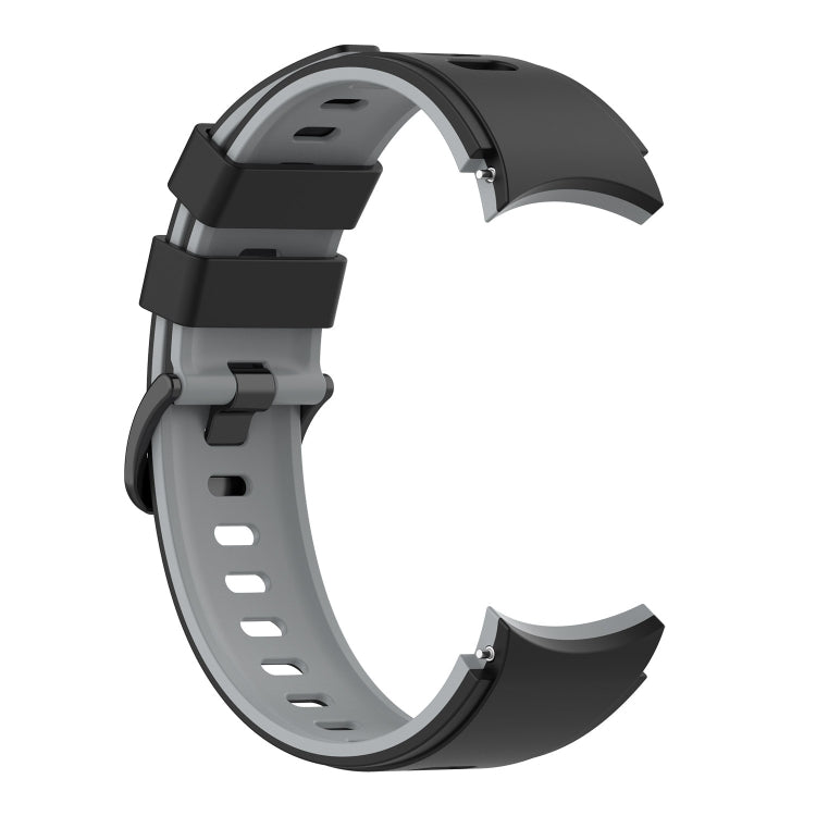 For Samsung Galaxy Watch5 Pro 45mm/5 44mm/5 40mm Two-color Silicone Strap Watch Band(Black Grey) - Watch Bands by buy2fix | Online Shopping UK | buy2fix