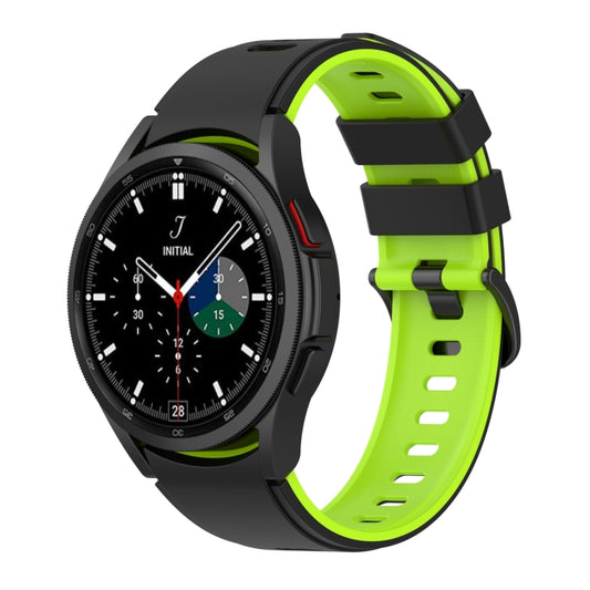 For Samsung Galaxy Watch5 Pro 45mm/5 44mm/5 40mm Two-color Silicone Strap Watch Band(Black Lime Green) - Watch Bands by buy2fix | Online Shopping UK | buy2fix