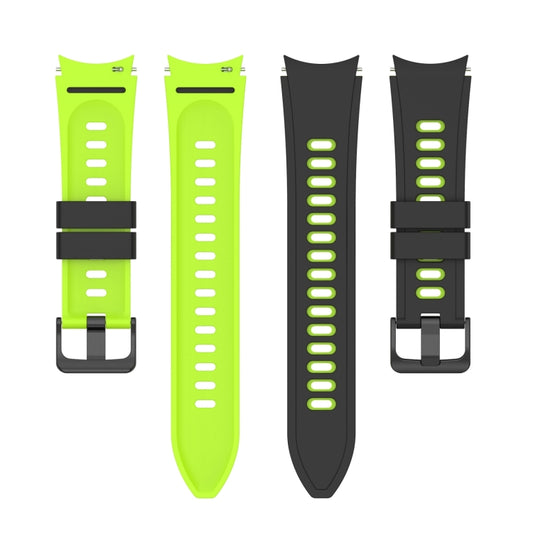 For Samsung Galaxy Watch5 Pro 45mm/5 44mm/5 40mm Two-color Silicone Strap Watch Band(Black Lime Green) - Watch Bands by buy2fix | Online Shopping UK | buy2fix