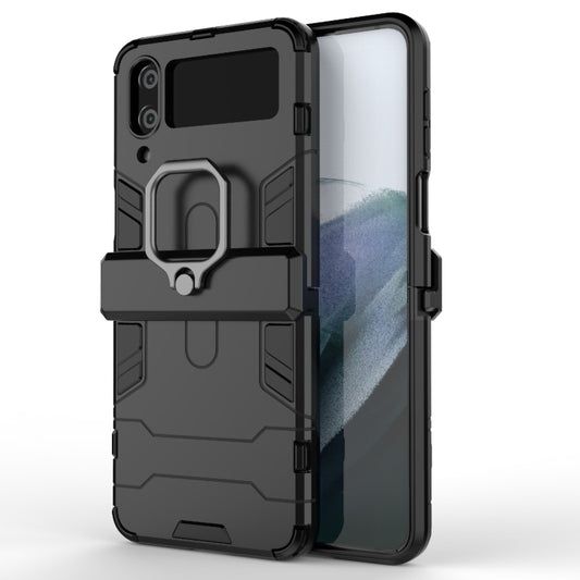 For Samsung Galaxy Z Flip4 PC + TPU Shockproof Protective Phone Case with Magnetic Ring Holder(Black) - Galaxy Z Flip4 5G Cases by buy2fix | Online Shopping UK | buy2fix