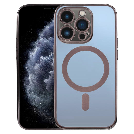 For iPhone 11 Pro MagSafe Electroplating Straight TPU Phone Case(Black) - iPhone 11 Pro Cases by buy2fix | Online Shopping UK | buy2fix