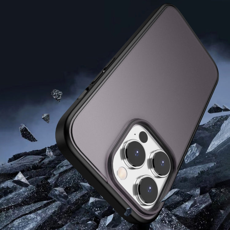 For iPhone 14 Pro Max Semi Transparent Frosted Skin Feel Phone Case (Black) - iPhone 14 Pro Max Cases by buy2fix | Online Shopping UK | buy2fix