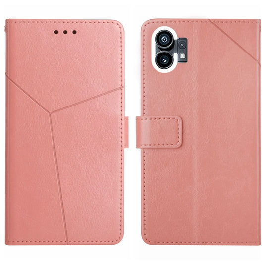 For Nothing Phone 1 HT01 Y-shaped Pattern Flip Leather Phone Case(Pink) - Nothing Cases by buy2fix | Online Shopping UK | buy2fix