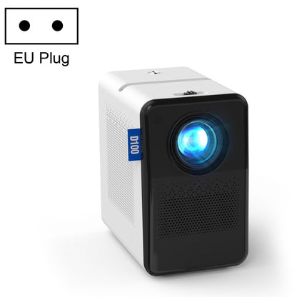 D100 180 ANSI Lumens Mini LED+LCD Smartphone Wireless Screen Mirroring Projector, Plug Type:EU Plug(White) - Mini Projector by buy2fix | Online Shopping UK | buy2fix