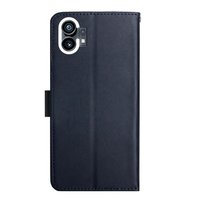 For Nothing Phone 1 Genuine Leather Fingerprint-proof Horizontal Flip Phone Case(Blue) - Nothing Cases by buy2fix | Online Shopping UK | buy2fix