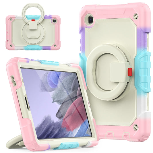 For Samsung Galaxy Tab A7 Lite Bracelet Holder Silicone + PC Tablet Case(Colorful Pink) - Tab A7 Lite T220 / T225 by buy2fix | Online Shopping UK | buy2fix