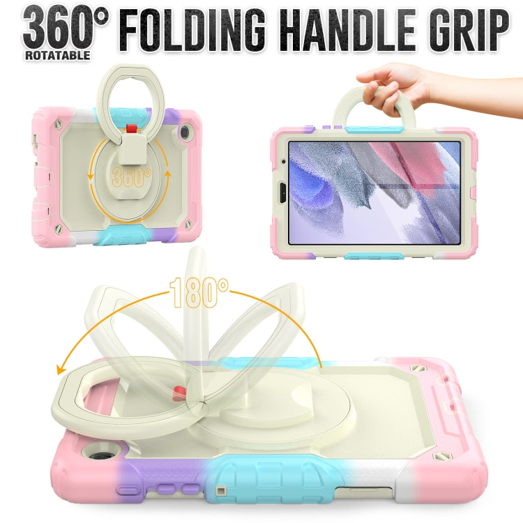 For Samsung Galaxy Tab A7 Lite Bracelet Holder Silicone + PC Tablet Case(Colorful Pink) - Tab A7 Lite T220 / T225 by buy2fix | Online Shopping UK | buy2fix