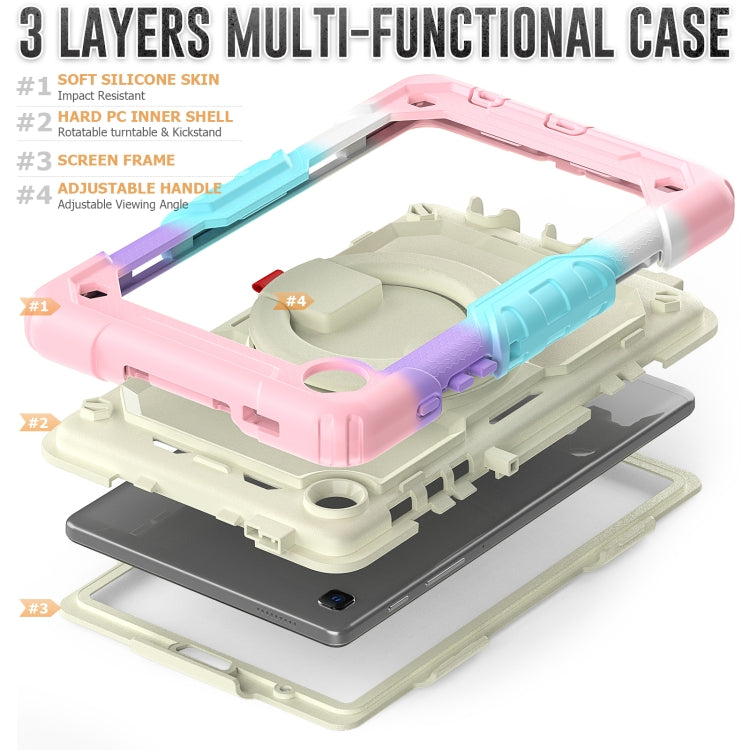 For Samsung Galaxy Tab A7 Lite Bracelet Holder Silicone + PC Tablet Case(Colorful Pink) - Tab A7 Lite T220 / T225 by buy2fix | Online Shopping UK | buy2fix