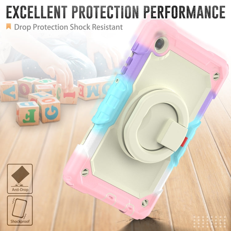 For Samsung Galaxy Tab A7 Lite Bracelet Holder Silicone + PC Tablet Case(Colorful Pink) - Tab A7 Lite T220 / T225 by buy2fix | Online Shopping UK | buy2fix