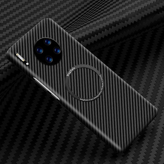 For Huawei Mate 30 Magnetic Magsafe Carbon Fiber Texture Shockproof Phone Case(Black) - Huawei Cases by buy2fix | Online Shopping UK | buy2fix