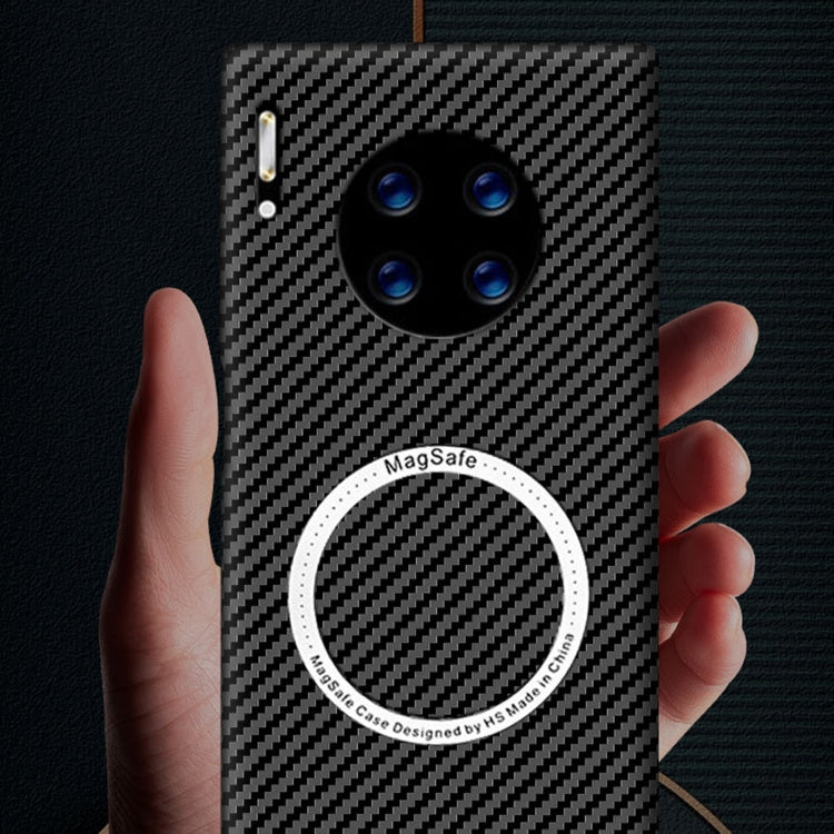 For Huawei Mate 30 Magnetic Magsafe Carbon Fiber Texture Shockproof Phone Case(Red+Black) - Huawei Cases by buy2fix | Online Shopping UK | buy2fix
