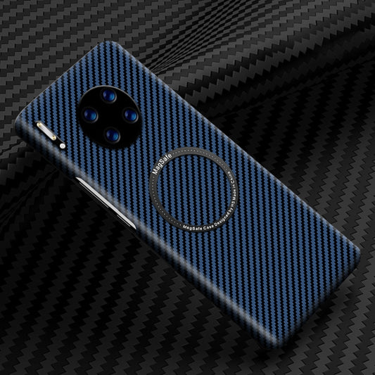 For Huawei Mate 30 Pro Magnetic Magsafe Carbon Fiber Texture Shockproof Phone Case(Blue) - Huawei Cases by buy2fix | Online Shopping UK | buy2fix
