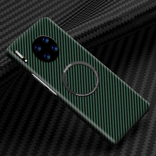 For Huawei Mate 30 Pro Magnetic Magsafe Carbon Fiber Texture Shockproof Phone Case(Green) - Huawei Cases by buy2fix | Online Shopping UK | buy2fix