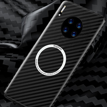 For Huawei Mate 30 Pro Magnetic Magsafe Carbon Fiber Texture Shockproof Phone Case(Purple+Blue) - Huawei Cases by buy2fix | Online Shopping UK | buy2fix