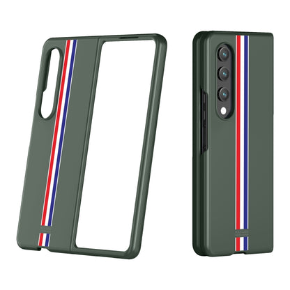 For Samsung Galaxy Z Fold4 Skin Feel Painted Frosted Phone Case(Green Color Bar) - Galaxy Z Fold4 5G Cases by buy2fix | Online Shopping UK | buy2fix