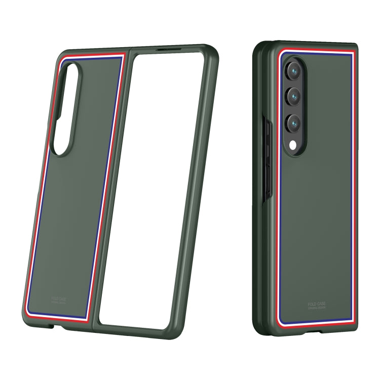 For Samsung Galaxy Z Fold4 Skin Feel Painted Frosted Phone Case(Checkered Green) - Galaxy Z Fold4 5G Cases by buy2fix | Online Shopping UK | buy2fix