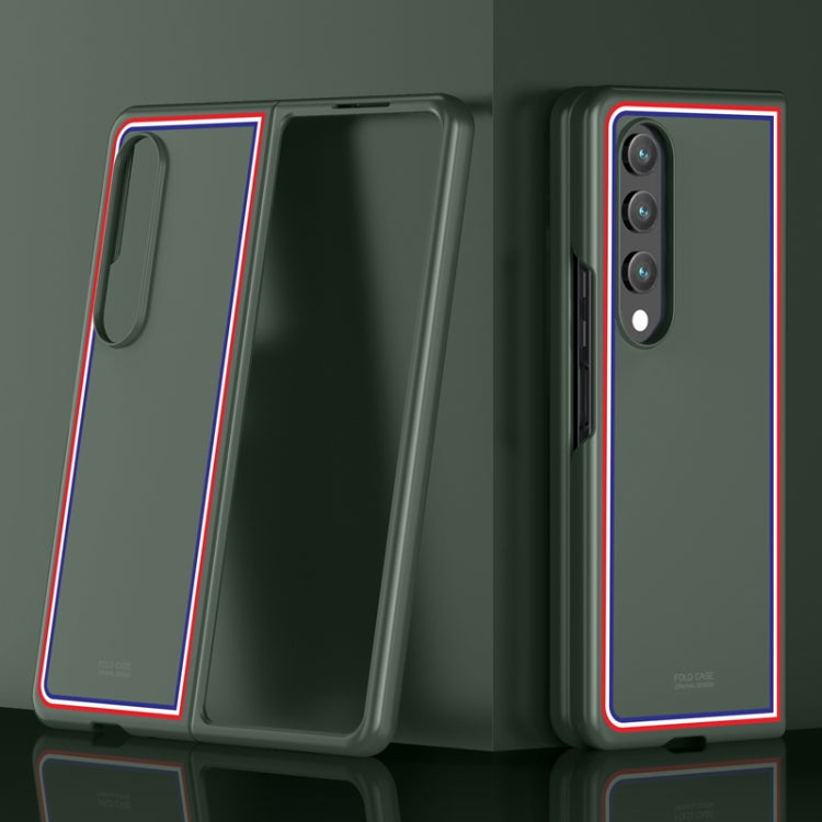 For Samsung Galaxy Z Fold4 Skin Feel Painted Frosted Phone Case(Checkered Green) - Galaxy Z Fold4 5G Cases by buy2fix | Online Shopping UK | buy2fix