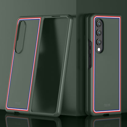 For Samsung Galaxy Z Fold4 Skin Feel Painted Frosted Phone Case(Checkered Green) - Galaxy Z Fold4 5G Cases by buy2fix | Online Shopping UK | buy2fix