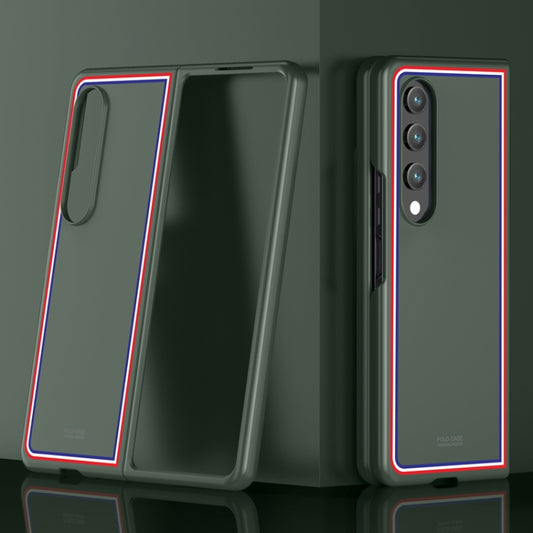 For Samsung Galaxy Z Fold4 Skin Feel Painted Frosted Phone Case(Checkered Green) - Galaxy Z Fold4 5G Cases by buy2fix | Online Shopping UK | buy2fix