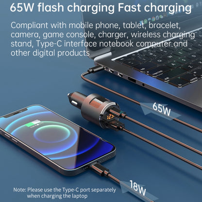 SC01 65W QC3.0 + PD Dual Ports Car Charger with Voltage Display(Black) - Car Charger by buy2fix | Online Shopping UK | buy2fix