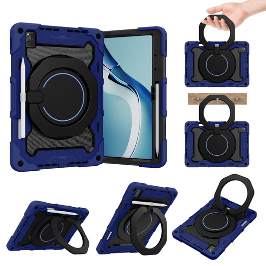For Huawei MatePad Pro 12.6 2021 Armor Contrast Color Silicone + PC Tablet Case(Navy Blue) - Huawei by buy2fix | Online Shopping UK | buy2fix