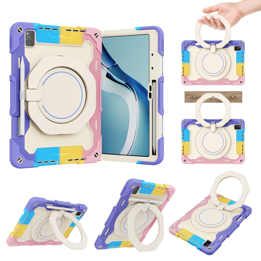 For Huawei MatePad Pro 12.6 2021 Armor Contrast Color Silicone + PC Tablet Case(Colorful Pink) - Huawei by buy2fix | Online Shopping UK | buy2fix