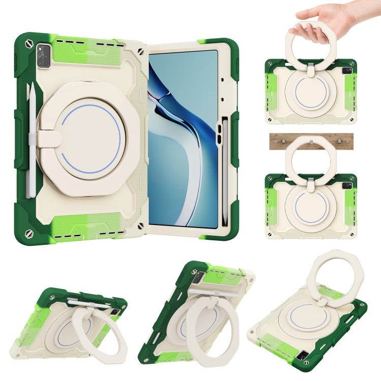 For Huawei MatePad Pro 12.6 2021 Armor Contrast Color Silicone + PC Tablet Case(Colorful Green) - Huawei by buy2fix | Online Shopping UK | buy2fix