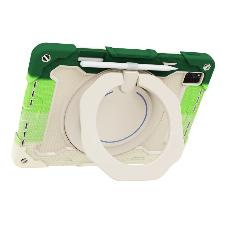 For Huawei MatePad Pro 12.6 2021 Armor Contrast Color Silicone + PC Tablet Case(Colorful Green) - Huawei by buy2fix | Online Shopping UK | buy2fix