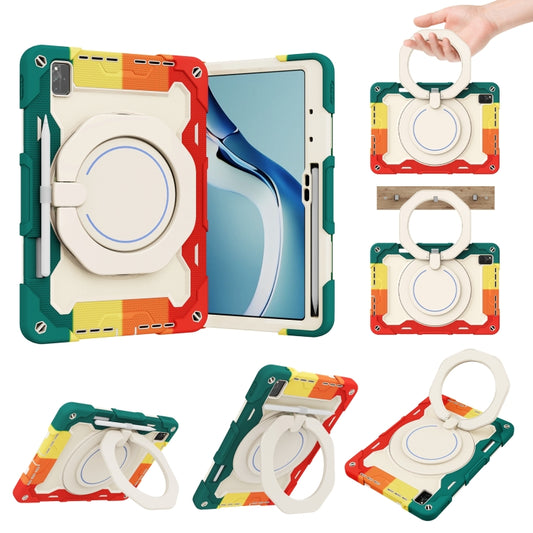 For Huawei MatePad Pro 12.6 2021 Armor Contrast Color Silicone + PC Tablet Case(Colorful Red) - Huawei by buy2fix | Online Shopping UK | buy2fix