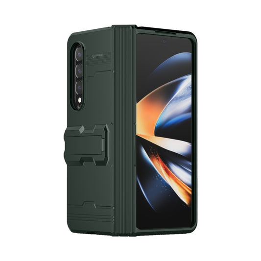For Samsung Galaxy Z Fold4 King Kong All-round Anti-fall Phone Case with Holder(Green) - Galaxy Z Fold4 5G Cases by buy2fix | Online Shopping UK | buy2fix