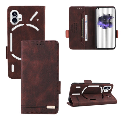 For Nothing Phone 1 Magnetic Clasp Flip Leather Phone Case(Brown) by buy2fix