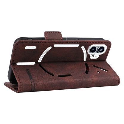 For Nothing Phone 1 Magnetic Clasp Flip Leather Phone Case(Brown) by buy2fix