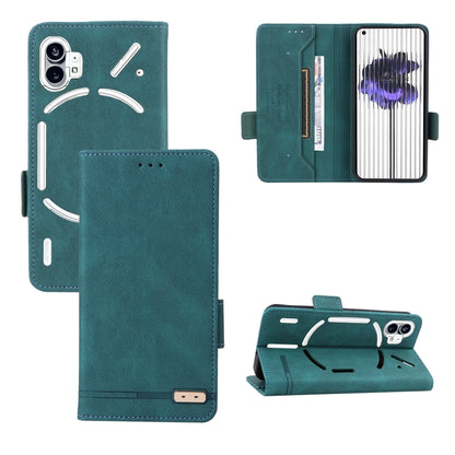 For Nothing Phone 1 Magnetic Clasp Flip Leather Phone Case(Green) by buy2fix