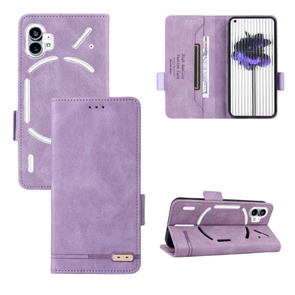 For Nothing Phone 1 Magnetic Clasp Flip Leather Phone Case(Purple) by buy2fix