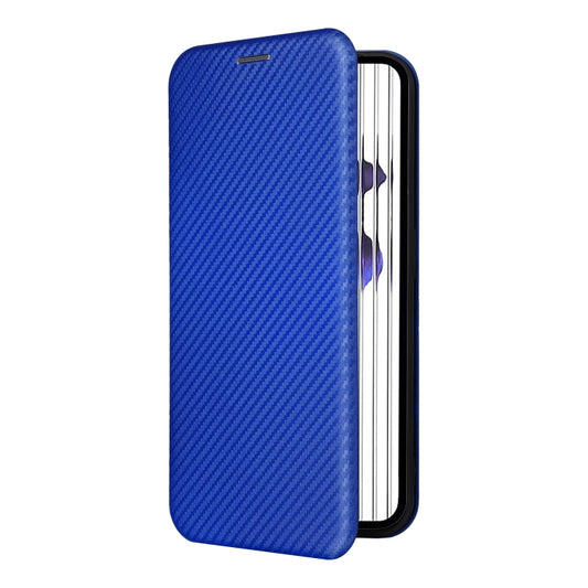 For Nothing Phone 1 Carbon Fiber Texture Flip Leather Phone Case(Blue) - Nothing Cases by buy2fix | Online Shopping UK | buy2fix