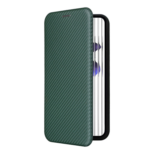 For Nothing Phone 1 Carbon Fiber Texture Flip Leather Phone Case(Green) - Nothing Cases by buy2fix | Online Shopping UK | buy2fix
