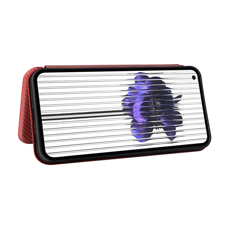 For Nothing Phone 1 Carbon Fiber Texture Flip Leather Phone Case(Brown) by buy2fix