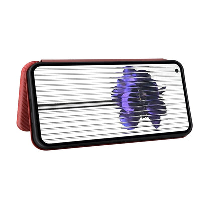 For Nothing Phone 1 Carbon Fiber Texture Flip Leather Phone Case(Brown) by buy2fix