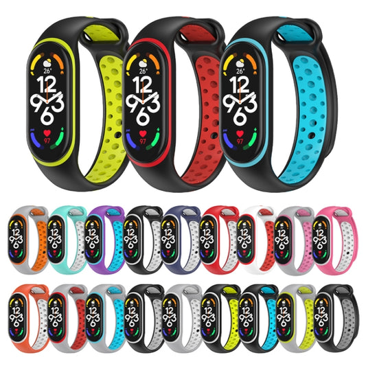 For Xiaomi Mi Band 7 Two-color Silicone Watch Band(Grey+White) - Watch Bands by buy2fix | Online Shopping UK | buy2fix