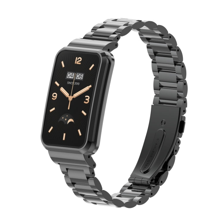 For Xiaomi Mi Band 7 Pro Three-Bead Metal Watch Band(Black) by buy2fix