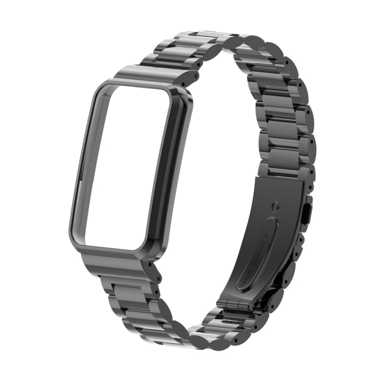 For Xiaomi Mi Band 7 Pro Three-Bead Metal Watch Band(Black) by buy2fix