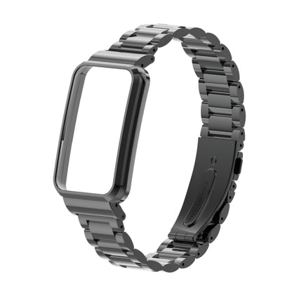 For Xiaomi Mi Band 7 Pro Three-Bead Metal Watch Band(Black) by buy2fix