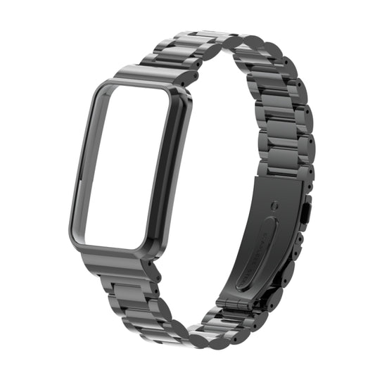 For Xiaomi Mi Band 7 Pro Three-Bead Metal Watch Band(Black) - Watch Bands by buy2fix | Online Shopping UK | buy2fix