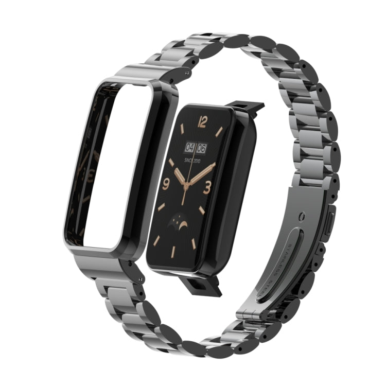 For Xiaomi Mi Band 7 Pro Three-Bead Metal Watch Band(Black) by buy2fix