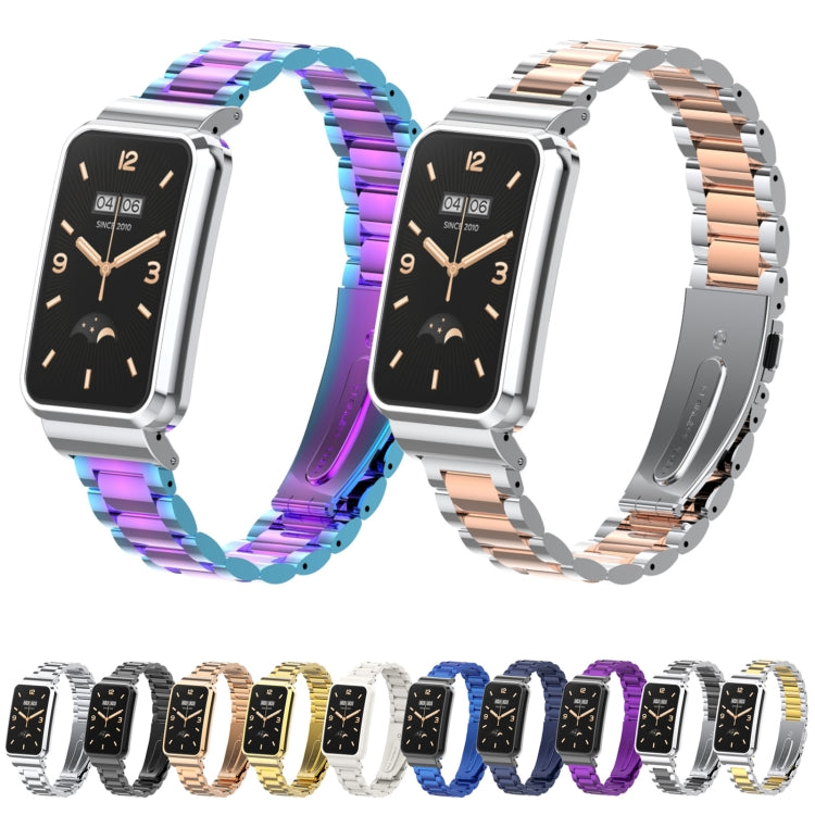 For Xiaomi Mi Band 7 Pro Three-Bead Metal Watch Band(Black) by buy2fix